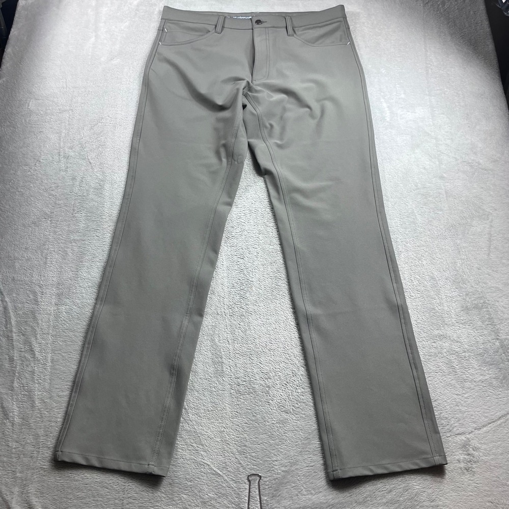 FootJoy Mens Athletic Fit Golf Pants Gray‎ 5-Pocket Stretch W35 L34